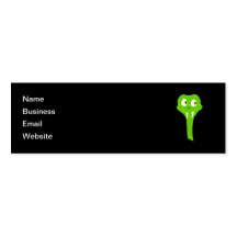 Cheeky Green Snake Cartoon on Black Business Card