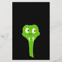 Cheeky Green Snake Cartoon on Black Custom Flyer