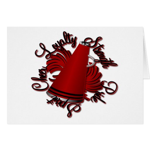Cheer Black and Red Qualities Greeting Card
