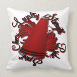 Cheer Black and Red Qualities Throw Pillows