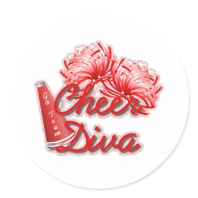 cheer diva gear round sticker by lolliloo