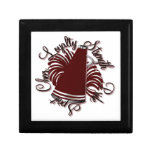 Cheer Maroon and White Qualities Keepsake Box
