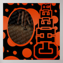Cheer Orange and Black Photo Poster