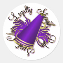 Cheer Purple and Gold Qualities Stickers