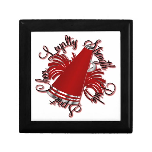 Cheer Red and Silver Qualities Keepsake Box