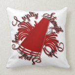 Cheer Red and Silver Qualities Pillow