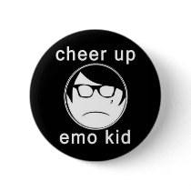 Cheer up emo kid button