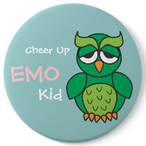 Cheer Up Emo Kid Owl Pins