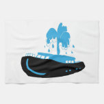 cheerful blue boat  whale smiles towels