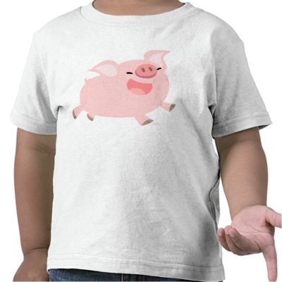 Cheerful Cartoon Pig children T-shirt by Lioness_Graphics