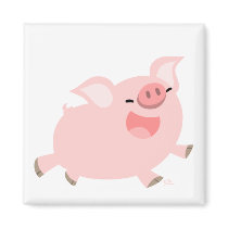 Cheerful Cartoon Pig magnet