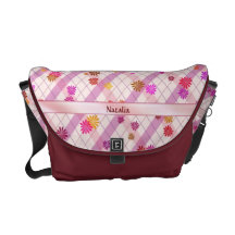 Cheerful flowers messenger bags