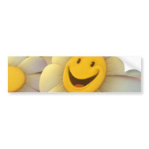 Cheerful Flowers Smile Bumper Stickers