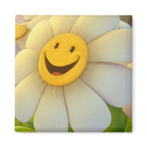 Cheerful Flowers Smile Refrigerator Magnet