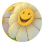 Cheerful Flowers Smile Round Stickers