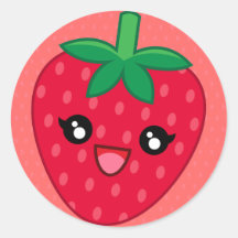 Cheerful Ichigo Round Sticker