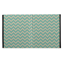 Cheerful Mint Green Zig Zag Pattern iPad Folio Cover