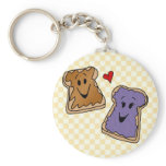 Cheerful Peanut Butter and Jelly Cartoon Friends keychains