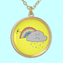 Cheerful Rainbow Behind a Cloud Necklace necklaces