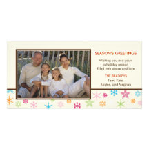 Cheerful Snowflakes Holiday Photo Card