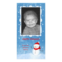 Cheerful Snowman Holiday Card Picture Card