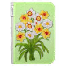 Cheerful Spring Daffodil Flowers Kindle Case