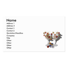 CheerfulWineGlassesCard, Name, Address 1, Addre... Business Cards