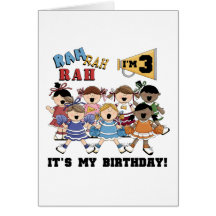 Cheerleader 3rd Birthday T-shirts and Gifts Greeting Cards