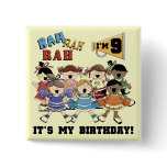 Cheerleader 9th Birthday Tshirts and Gifts Pinback Button