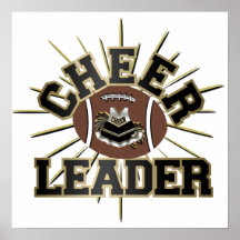 Cheerleader Black and Gold Football Posters