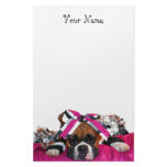 Cheerleader Boxer stationary Customized Stationery