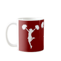 Cheerleader Cheerleading Outline Art by Al Rio Coffee Mug