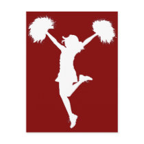 Cheerleader Cheerleading Outline Art by Al Rio Postcards