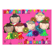 Cheerleader Party  Birthday Invitation