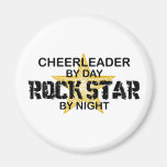 Cheerleader Rock Star by Night Fridge Magnets