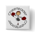 Cheerleader Stick Figure Pin