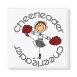 Cheerleader Stick Figure Fridge Magnets