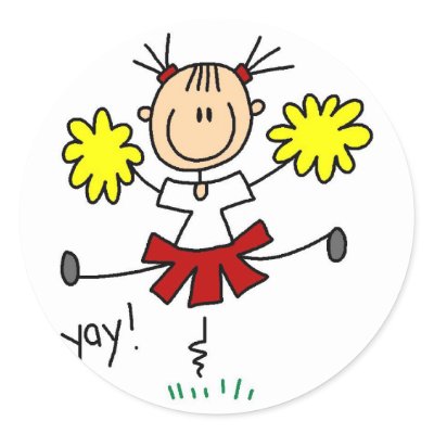 Cheerleader Stick Figure Sticker by stick_figures