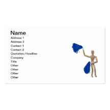 Cheerleader Waving Pom Poms Business Card Template