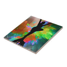 Cheerleaders in a Colorburst Ceramic Tiles