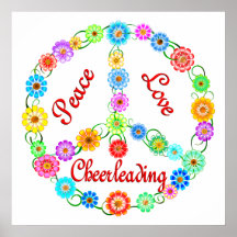 Cheerleading d'amour de paix posters