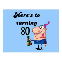 Cheers to 80 Birthday Tshirts and Gifts Post Card