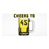 Cheers to Fourty Five. Birthday Photo Card Template
