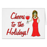 Cheers To The Holidays!  Sparkling Wine Goddess Greeting Cards