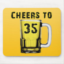 Cheers to Thirty Five. Birthday Mousepads