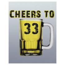 Cheers to Thirty Three. Birthday Flyers
