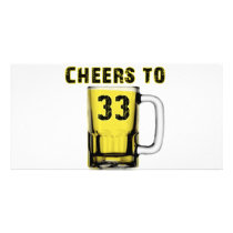 Cheers to Thirty Three. Birthday Custom Photo Card