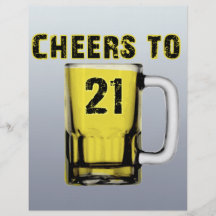 Cheers to Twenty One. Birthday Full Color Flyer