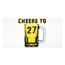 Cheers to Twenty Seven. Birthday Picture Card