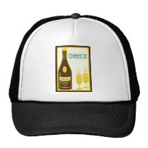 CHEERS VINTAGE CHAMPAGNE TOAST print Hats